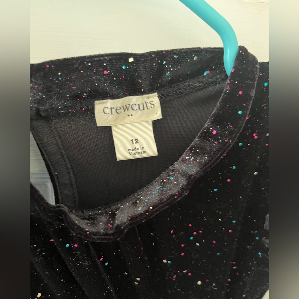 Crew Cuts Black Velvet Sparkle Kids Dress - Picture 2 of 6